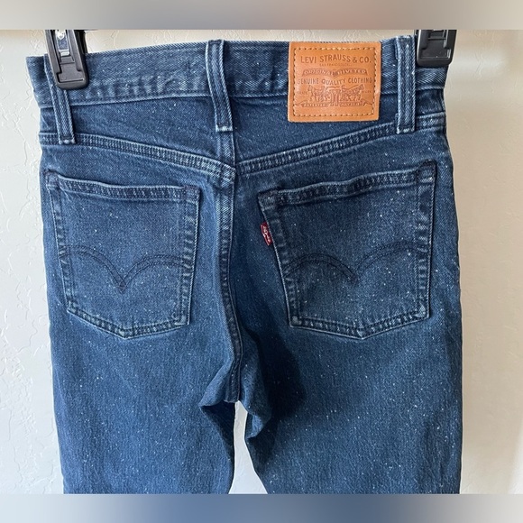 Levi’s| Women’s Wedgie High Rise Jeans, Dark Wash with Spotted Details—Size 24• - Picture 8 of 16